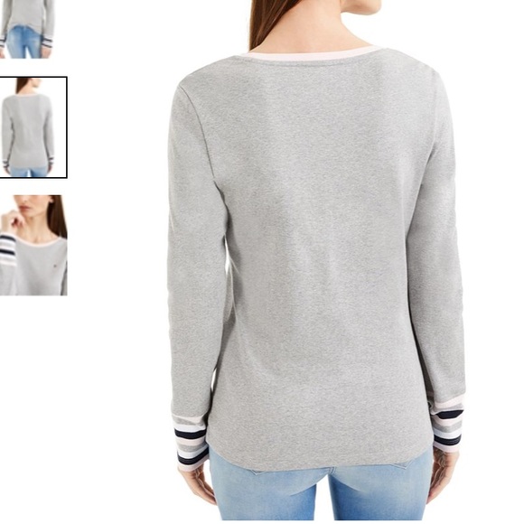 NWT Shirt Long Sleeves ESSENTIAL RAINBOW CUFF TOP - Picture 3 of 12